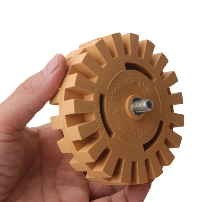 Borrador de coche, removedor de adhesivo para ruedas, adaptador de taladro eléctrico suave para llantas de goma, reparación de pintura, herramienta para quitar calcomanías de vinilo de goma