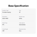 ZSUS 2160*1440  14-inch 2K Portable Monitor 60HZ For Laptop XBox PS4 / 5 Switch TV Box Cell Phone PC Extension  Mobile