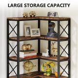 Tribesigns 7-Shelf Corner Bookshelf,Large Modern Corner Bookcase, 7-Tier Tall Corner Shelf Storage Display Rack with Metal Frame
