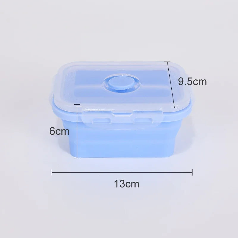 Collapsible Silicone Food Storage Container,Bento Lunch Boxes For Kitchen, Microwave Safe. Foldable Design Saves Your Space.