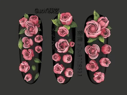 1pc Bowknot Candles Jellyfish Shell Rose Leaf  3D Acrylic Mold Nail Art Decoration Nails DIY Design Silicone  Nails Mold