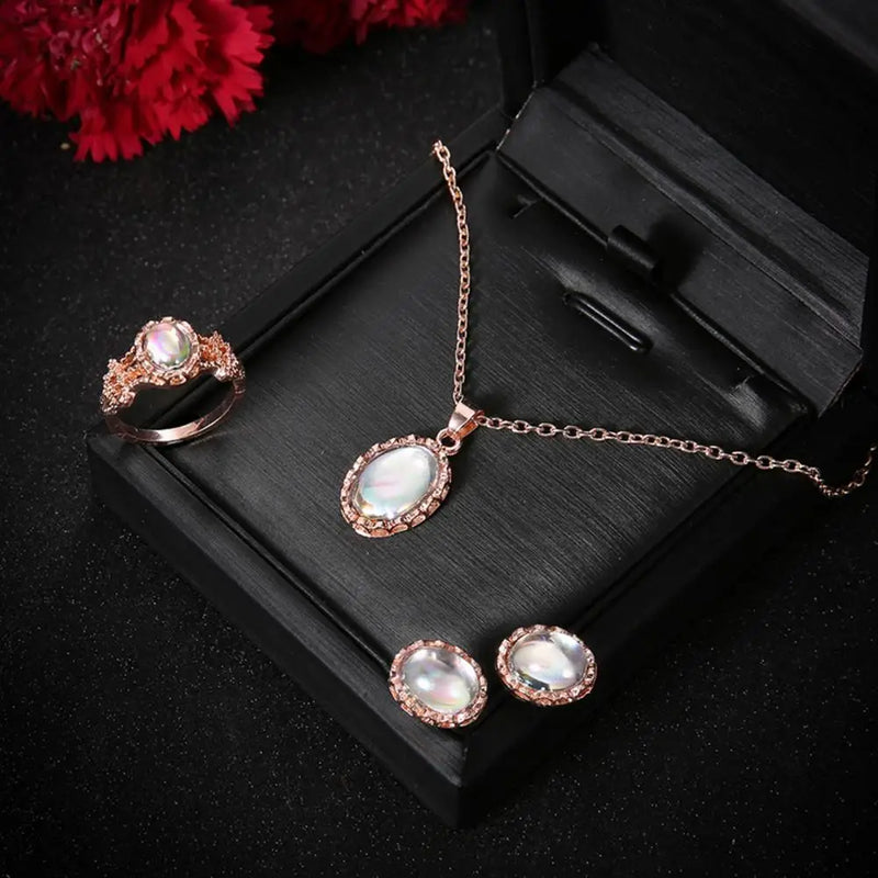 1 Set Jewelry Set Stylish Vintage Amazing Charming Necklace Earrings Ring Jewelry Set for Daily Life