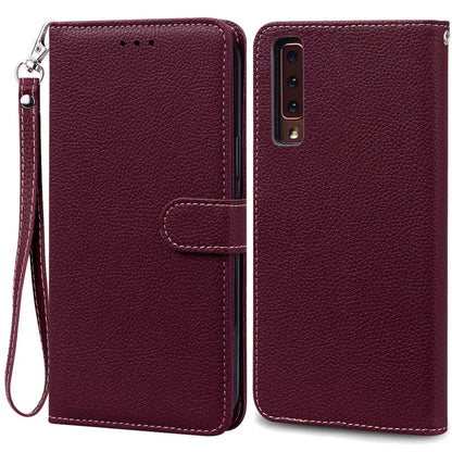 Funda de cuero de lujo con tapa para Samsung Galaxy A7 2018 (SM-A750F)