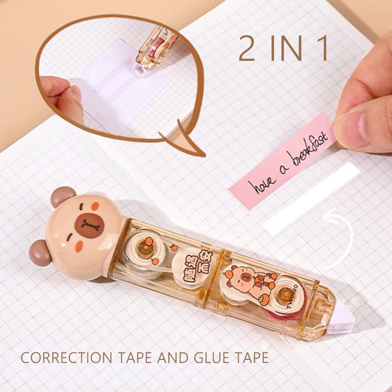 Kit 6pcs Cute Capybara Stationery Set Back To School Material