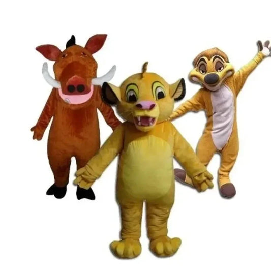 Adult Size Lion King Simba Timon Pumbaa Cartoon Character Costume Mascot Advertisement Fancy Dress Party Animal Carnival Celebration