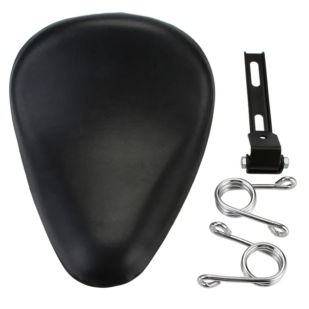 12" Motorcycle Universal PU Solo Driver Seat Springs Bracket Mount Kit For Harley Honda Yamaha Kawasaki Suzuki Indian Triumph