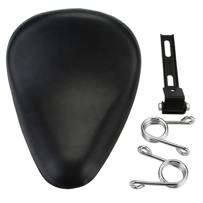12" Motorcycle Universal PU Solo Driver Seat Springs Bracket Mount Kit For Harley Honda Yamaha Kawasaki Suzuki Indian Triumph