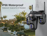 LS VISION 10X Optical Zoom 4-Screens WiFi IP Camera  35MP Outdoor Wifi Security PTZ Cam Auto Tracking Home Surveillance Cameras