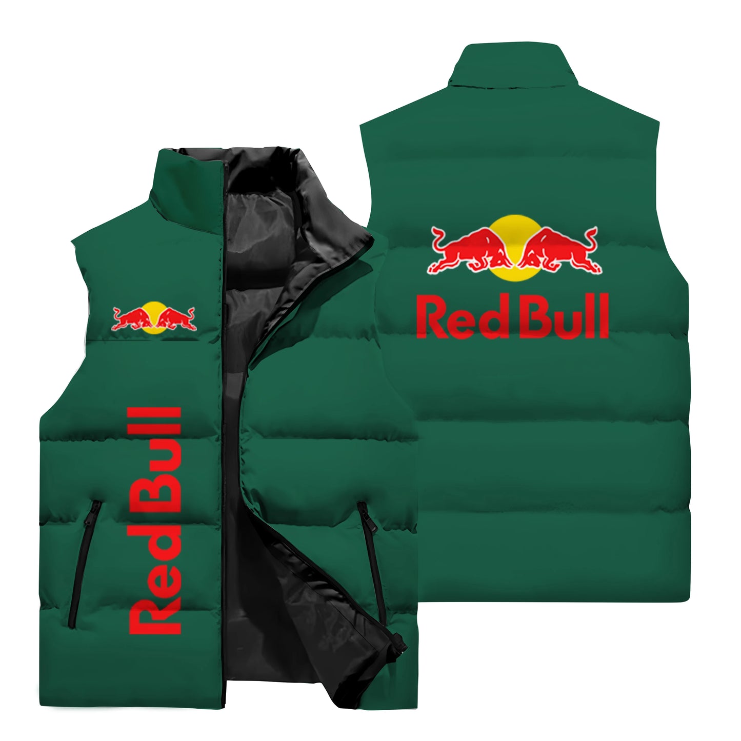 2025 New Red Bull Vest 3D Printing Fashion Men's Sleeveless Jacket Casual Fashion Outdoor Sports Vest Red Bull Cycling Jacket
