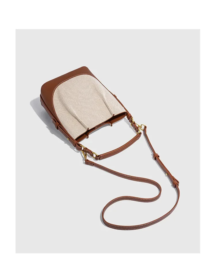 2024 New Large Capacity Women's Crossbody Bag With Wide Shoulder Strap Single Handbag Canva Bucket Bag Motorcycle Equipment Acce