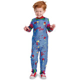 Halloween Chucky Costume Child Bib Pants Play Includes Jumpsuit Scary Halloween Horror Cosplay Giveaway Scar Stickers