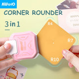 3-in-1 Corner Rounder Border Punches for Scrapbooking Diy Mini Corner Cutter R4/R7/R10mm Circle Trimmer Punch Office Supplies