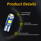 High Brightness 3030 Chips 10Pcs of T5 Led Bulb W3W W1.2W Play and Plug Car Interior Lights Auto Instrument Lamp 12V/24V