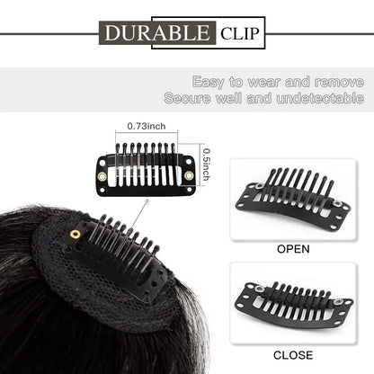 Franja de ar sintética invisível falsa, extensão de cabelo com prendedor frontal, peças de cabelo, franja de ar, fibra, bom acessório de estilo de cabelo