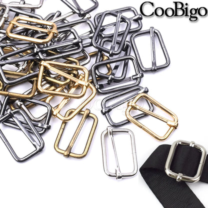 10pcs Metal Slides Tri-Glides Wire-Formed Roller Pin Buckles Slider Adjuster Bag Strap Accessories 15mm 20mm 25mm 32mm 38mm 50mm