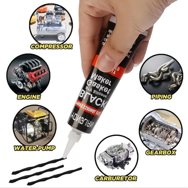 Automotive Gasket Sealant Car Engine Black Silicone-free Sealant Universal Waterproof Oil-resistant Adhesive Glue Repair Sealer