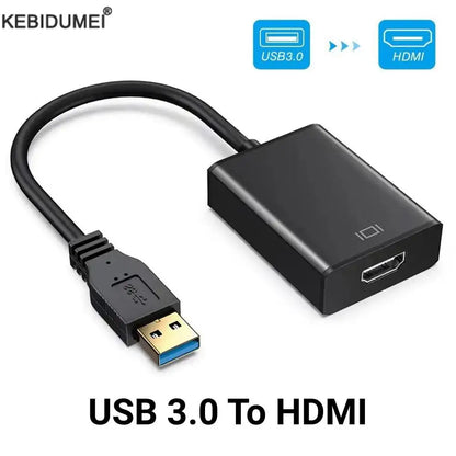 Adaptador USB 3,0 a HDMI 1080P, convertidor Compatible con USB 2,0 a HDMI, tarjeta de vídeo externa para PC, portátil, HDTV