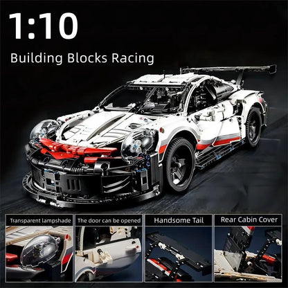 1580Pcs Technical Electric Remote Control with Lights Car 911Rsr Compatible with 42096 Building Blocks DIY Kid Toy Birthday Gift