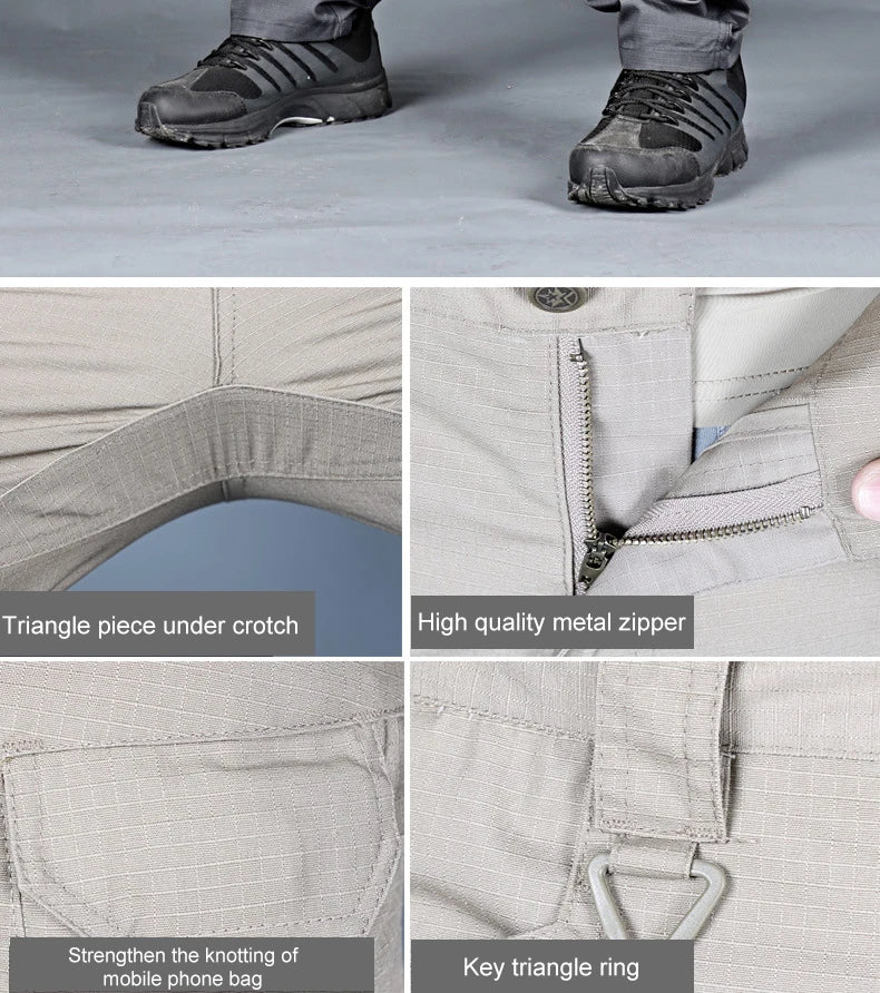 Tactical Cargo Pants Men Combat Outdoor Hiking Work Joggers Lightweight Trousers Male Elasticity Multiple Pockets Resistant Pant