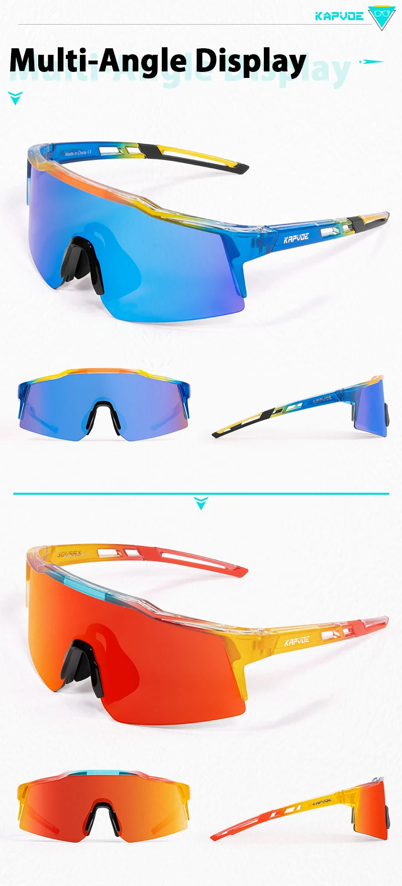 Kapvoe Photochromic Teenager Kids Cycling Sunglasses Sport Bicycle Glasses UV400 Child Goggle Outdoor Boys Girls Running Eyewear