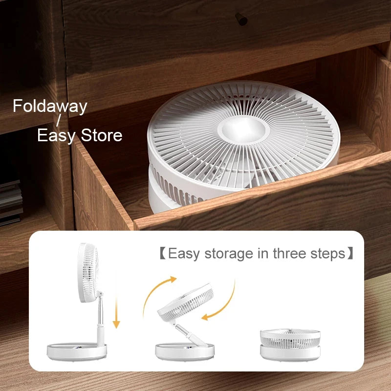 Portable Fan USB Rechargeable Folding Telescopic Floor Standing Fan Remote control Mini Fans Outdoor Camping Cooling fan home