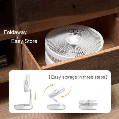 Portable Fan USB Rechargeable Folding Telescopic Floor Standing Fan Remote control Mini Fans Outdoor Camping Cooling fan home