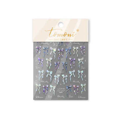 Shining Aurora Shell Light Butterfly Nail Stickers 5D Nail Art Design Decoration Decals DIY Manicure High Quality