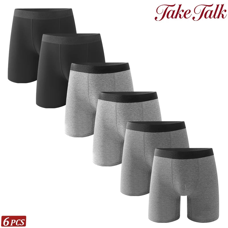 6Pcs Men Panties Cotton Underwear Soft Breathable Boxer Underwear Trendy Simple Hot-Selling Men's Boxer Underwear Fashion Pop