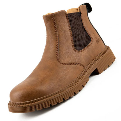 Latest 2023 Waterproof Men Leather Boots Steel Toe Cap Safety Work Shoes Anti Smashing Indestructible Construction Welding Boots