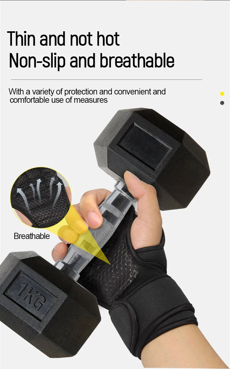 Guantes de entrenamiento deportivo para hombres y mujeres, guantes de entrenamiento, fitness, culturismo, levantamiento de pesas, gimnasio, guantes protectores de manos, muñecas y palmas.