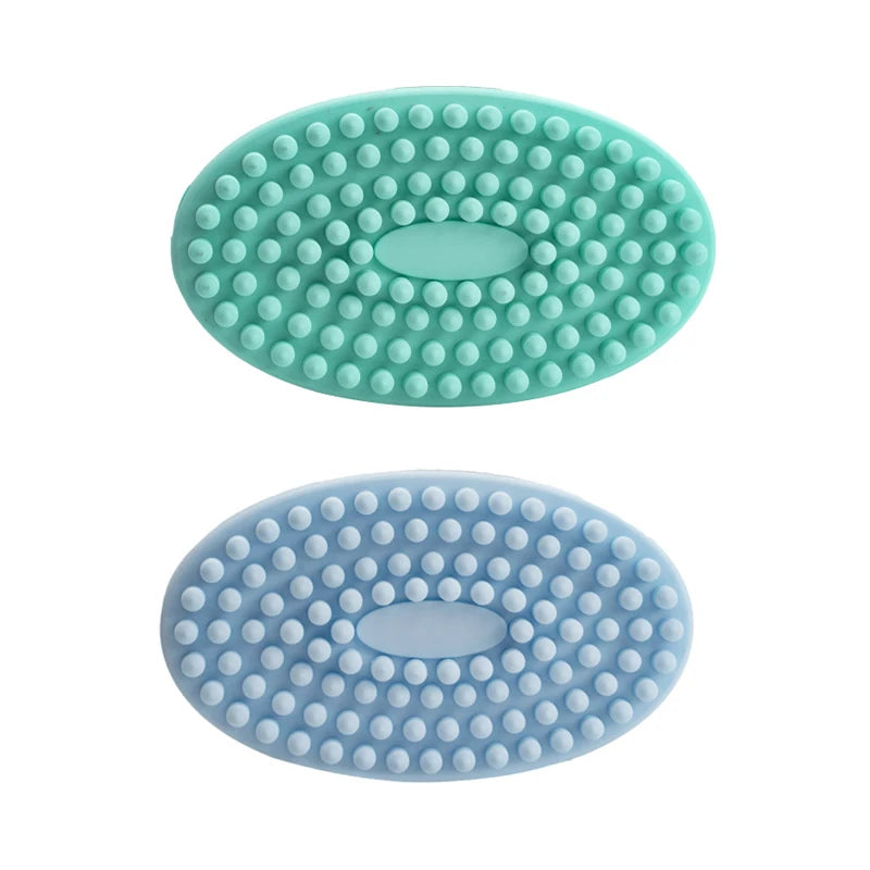 Exfoliating Sponge Dead Body Scrubber Skin Head Washing Brush Comb Silicone Bristle Bath Brush Scalp Massager Bath Tool Hygienic