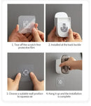 1 dispensador de pasta de dientes, accesorio de baño, exprimidor de pasta de dientes de pared, soporte para cepillo de dientes.