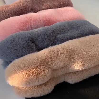 New Fake Fur Scarf Female Imitation Rabbit Fur Warm Scarf Winter Student Plush Female Scarf Winter Cold Outdoor Thickening Warm