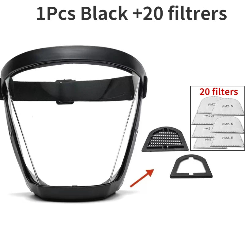 Protector facial transparente para cocina, protección para la cara, antivaho, a prueba de salpicaduras de aceite, para el hogar