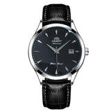Orient Automatic Men's Watch, Black Dial Stainless Steel Band, Water Resistant Classic Business Wristwatch with Date Display