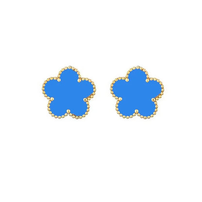 Pulseira trevo de aço inoxidável para mulheres, ouro 14k, prateado, flor de cinco folhas, delicadas, pulseiras Lucky Link, joias para meninas