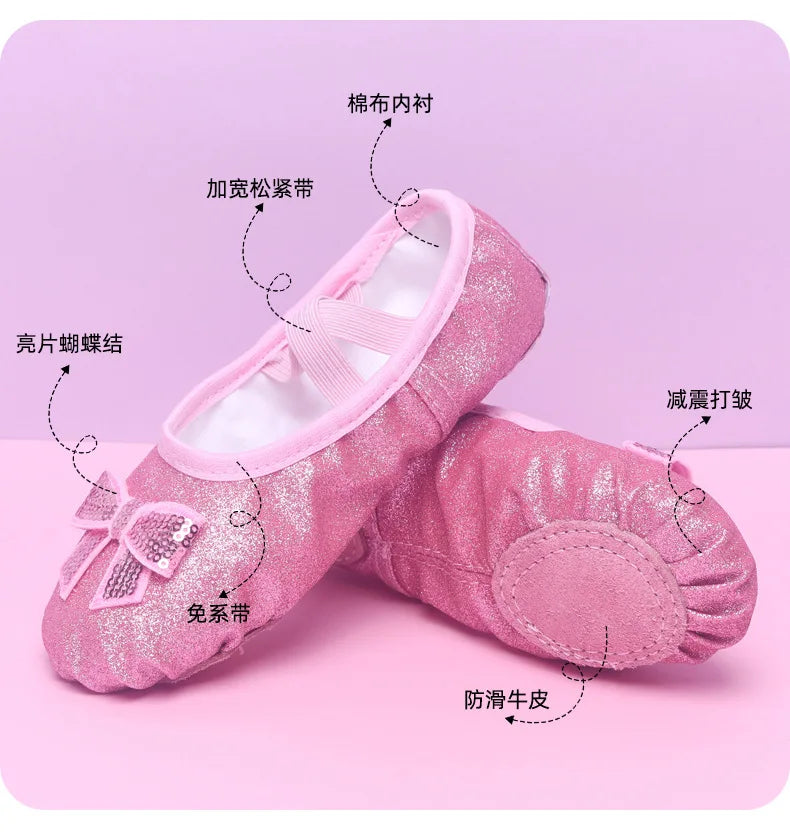 Children's Dance Shoes Soft Sole Training Shoes Children's Ballet Dance Shoes Girls' Chinese Dance Performance Cat Claw Dance