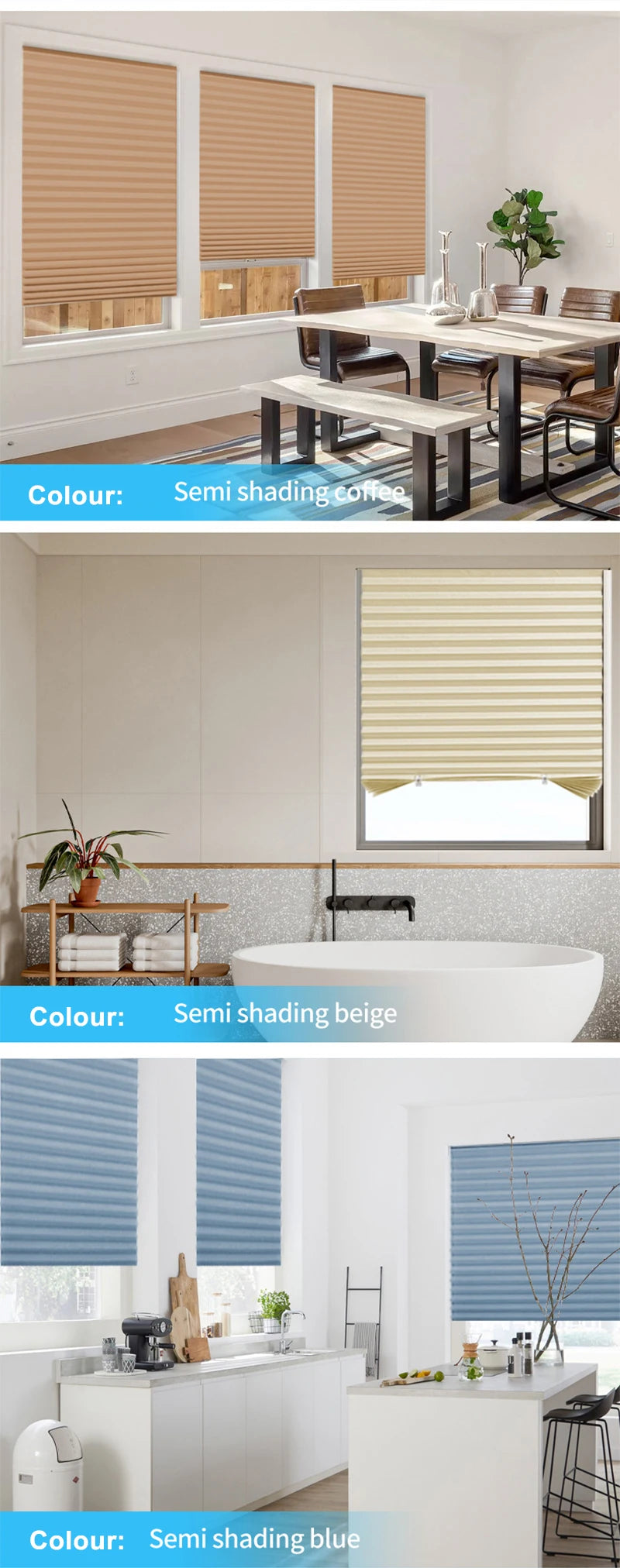 Self-Adhesive Pleated Blind High Shading Non-Woven Window Shade Bathroom Kitchen Balcony Zebra Blackout Curtain
