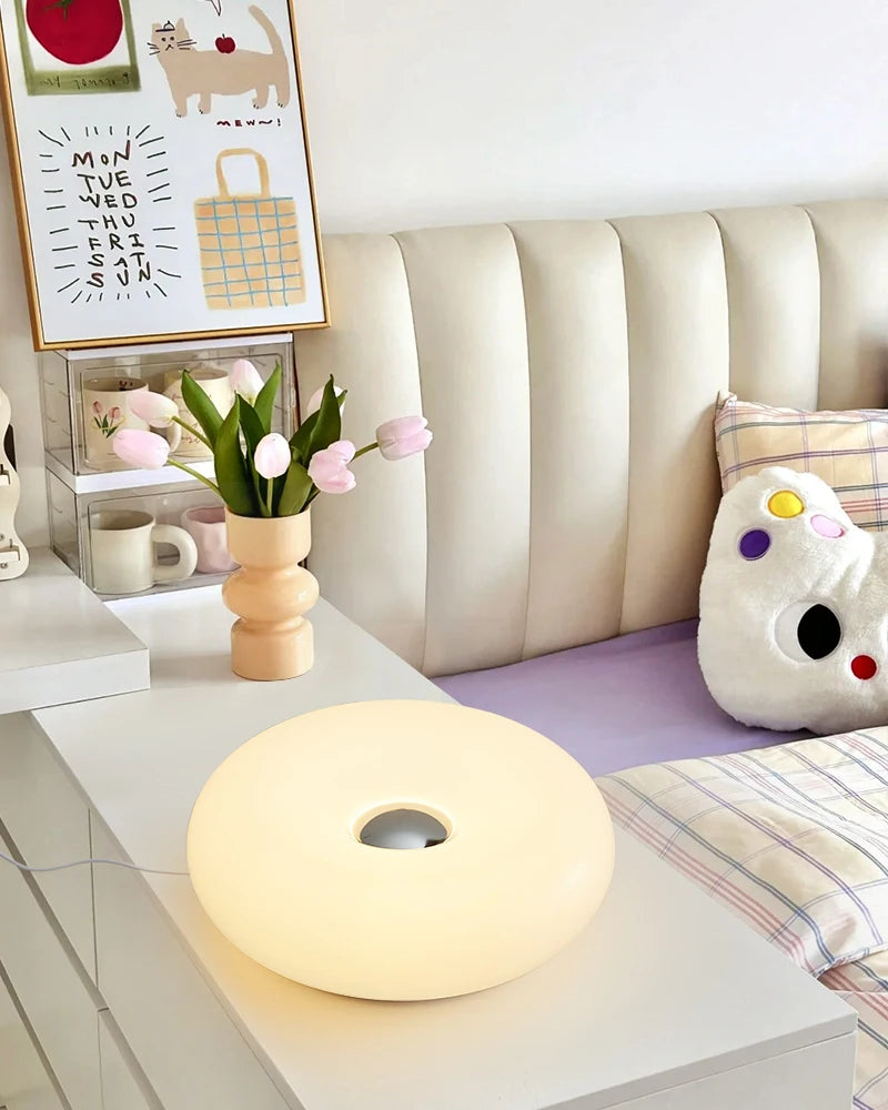 Bauhaus table lamp USB plug bedroom bedside lamp living room dining room decoration donut ambient light (Not glass)