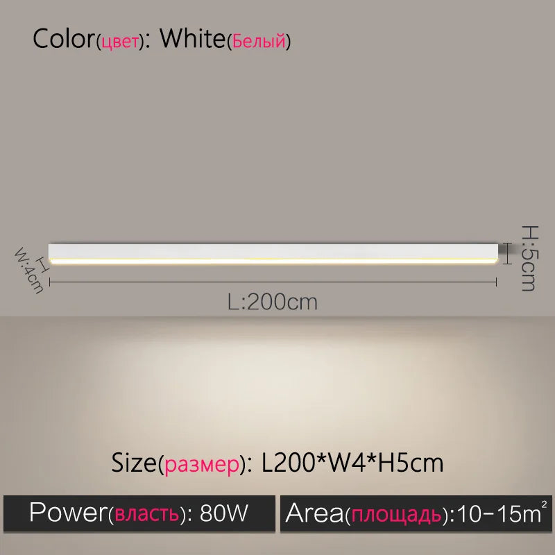 Modern Long Strip Ceiling Light Surface Mounted Minimalist Aisle Lamp Living Room Bedroom Kitchen Home Office LED Lighting