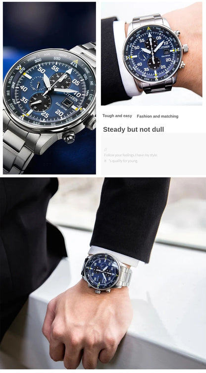 Citizen Fashion Men Stainless Steel Watch Luxury Calendar Quartz Wrist Watch Business Watches for Man Clock Montre Homme