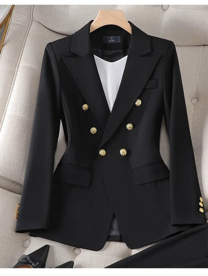 Elegant Women's Fashionable White Western-Style Suit Zihongsuitsuit High-End Business Attire Long-Pants Set For Special Occasion