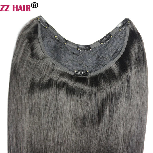 ZZHAIR 100% Brazilian Human Remy Hair Extensions 120g-200g 16"-26" U Piece WIg Clip-in Natural Straight