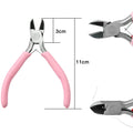 Pink Handle Nickel Iron Single Section Round Concave Pliers Handmade Jewelery Hardware Making Tool Sharp Nose Diagonal Portable