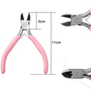Pink Handle Nickel Iron Single Section Round Concave Pliers Handmade Jewelery Hardware Making Tool Sharp Nose Diagonal Portable
