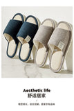 Home Linen Slippers For Men In Spring&Autumn Comfortable Bedroom Open-toed&Breathable Slippers Men's & Women's Shoes Summer