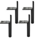 Base de silla personalizada de 4 piezas, con textura negra mate, accesorios para muebles, elegante sofá de hierro y metal, 15 cm y 20 cm. 