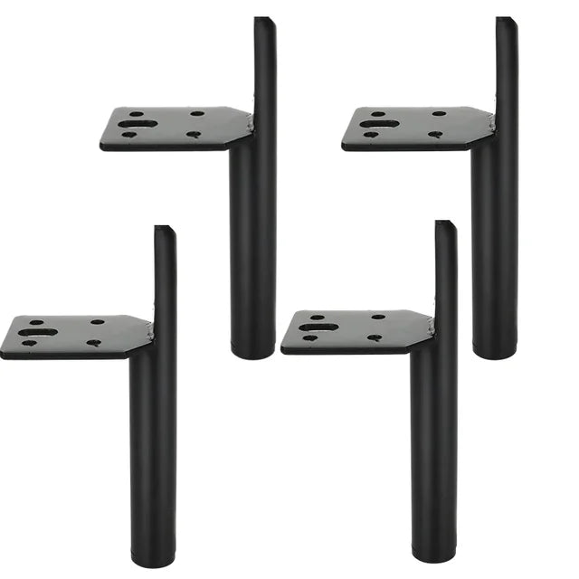 Base de silla personalizada de 4 piezas, con textura negra mate, accesorios para muebles, elegante sofá de hierro y metal, 15 cm y 20 cm. 