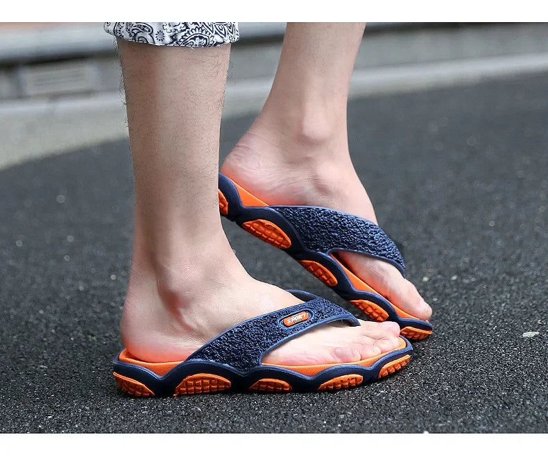 Men's Summer 2025 Trendy Flip-Flops Beachwear Slippers Anti-slip Deodorant Casual Shoes Plastic Slip-On Sandals for Adults
