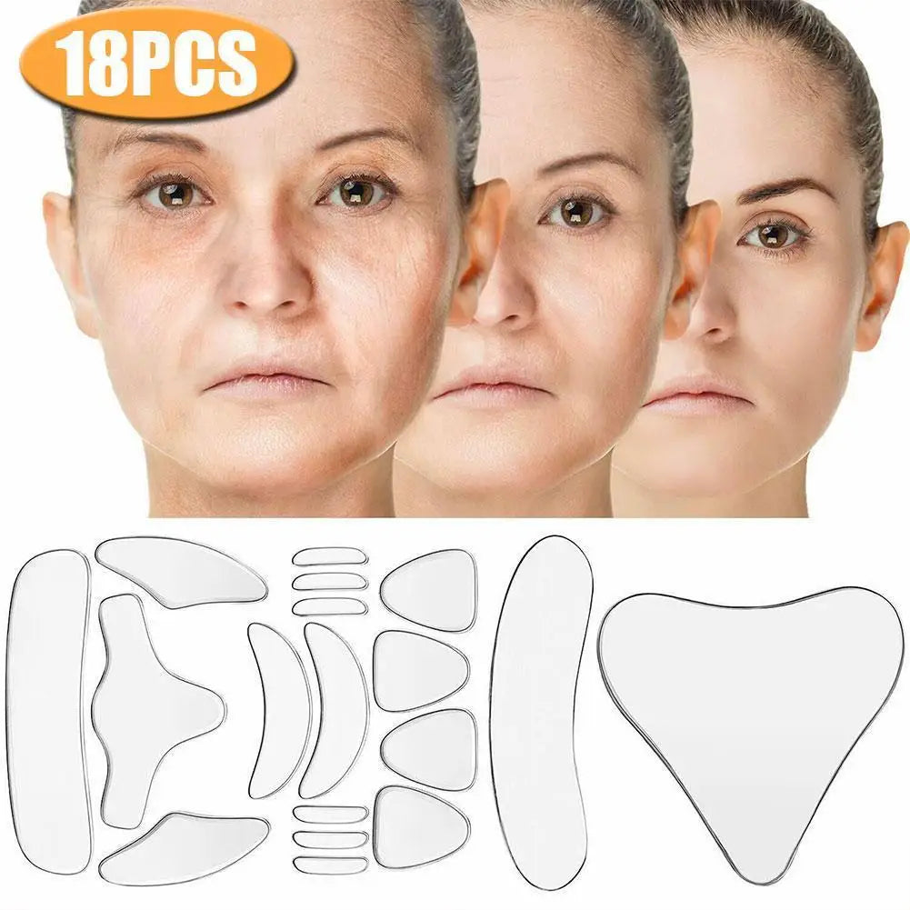 16/18PCS Silicone Anti-wrinkle Patch Skin Care Sticker Pad Suit Firming Wrinkle-removing Anti-wrinkle Beauty Patch For Chest